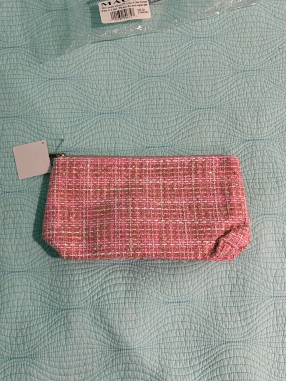 Tweed Makeup Zipper Pouch